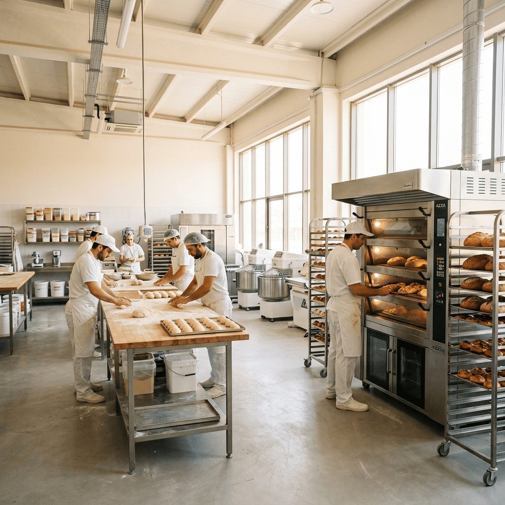 Production bakery workspace